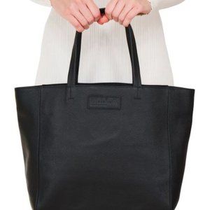M.I.L.A. Black Leather Tote Bag NEW